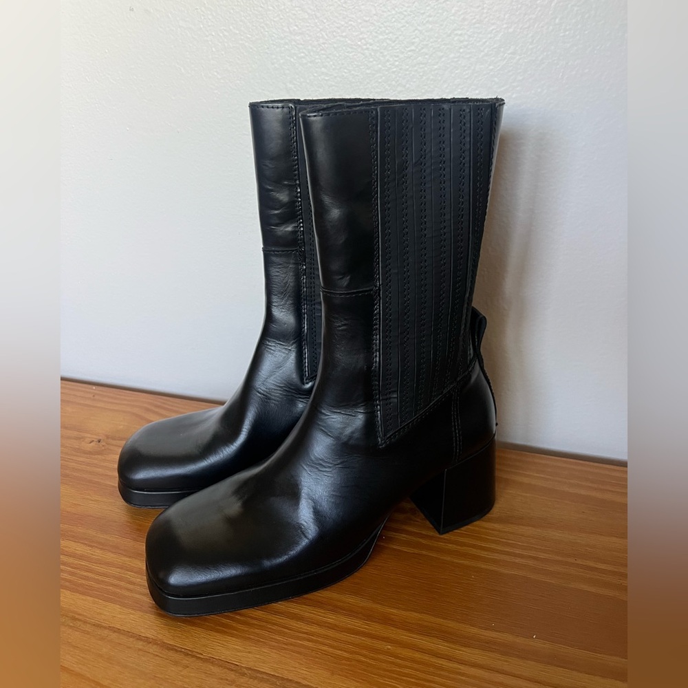 Miista black Leather Women's mid calf Boots